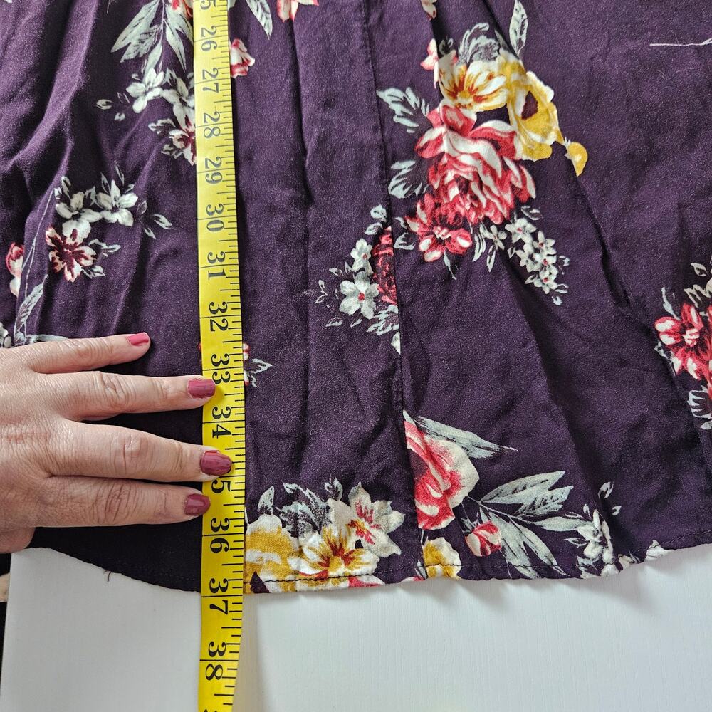 Torrid Dress Women's 4 (4X) Purple Floral Off Shoulder Smocked Halter Boho Mini - Picture 13 of 13